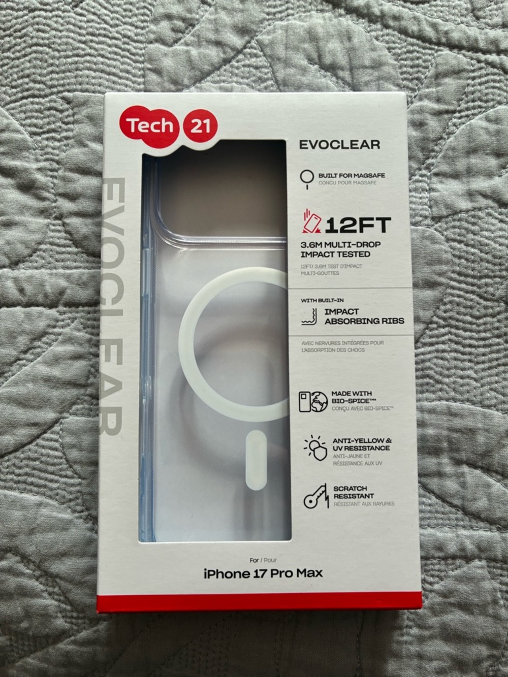 tech21 EvoClear Transparent Clear Case for iPhone 17 Pro Max